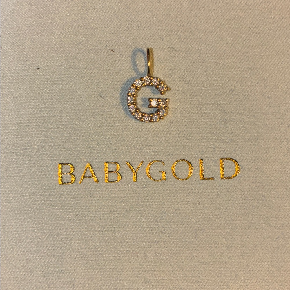 Letter G diamond grand charm 14K